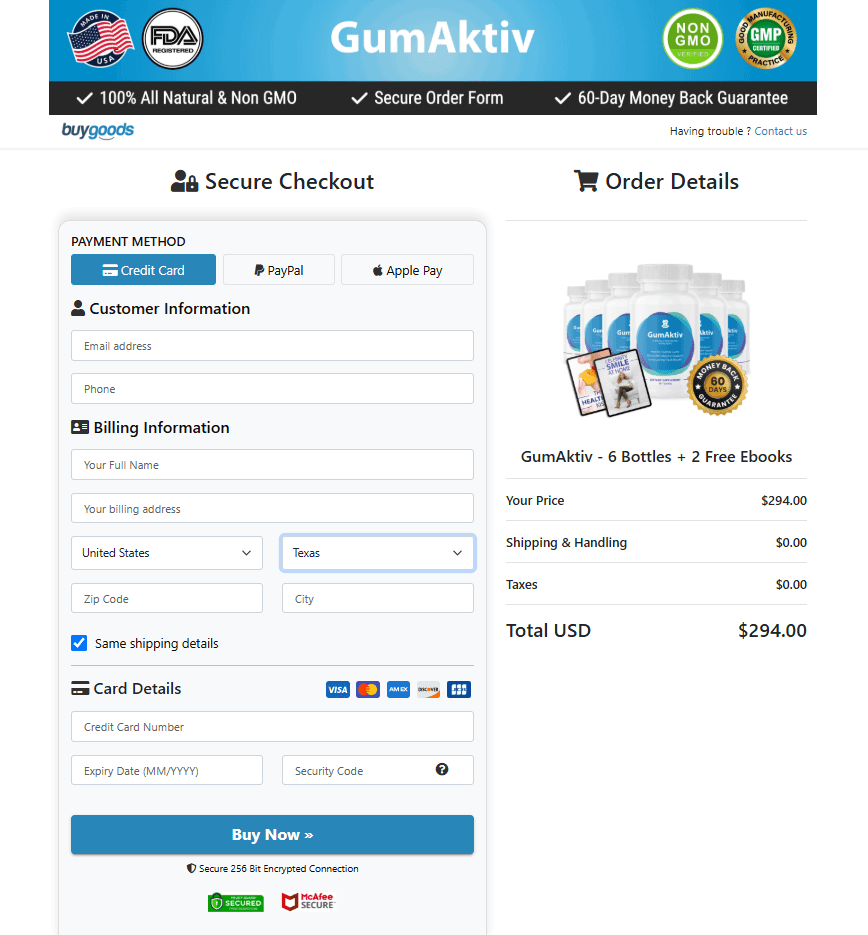 GumAktiv Order Form